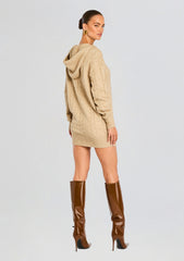 Cab Cable Knit Hoodie Dress