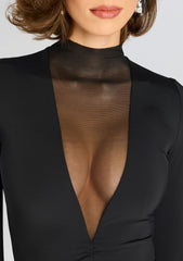 Priyanka Mesh V-Cut Midi Dress