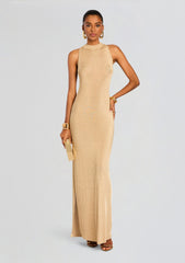 Henne Metallic Knit Maxi Dress