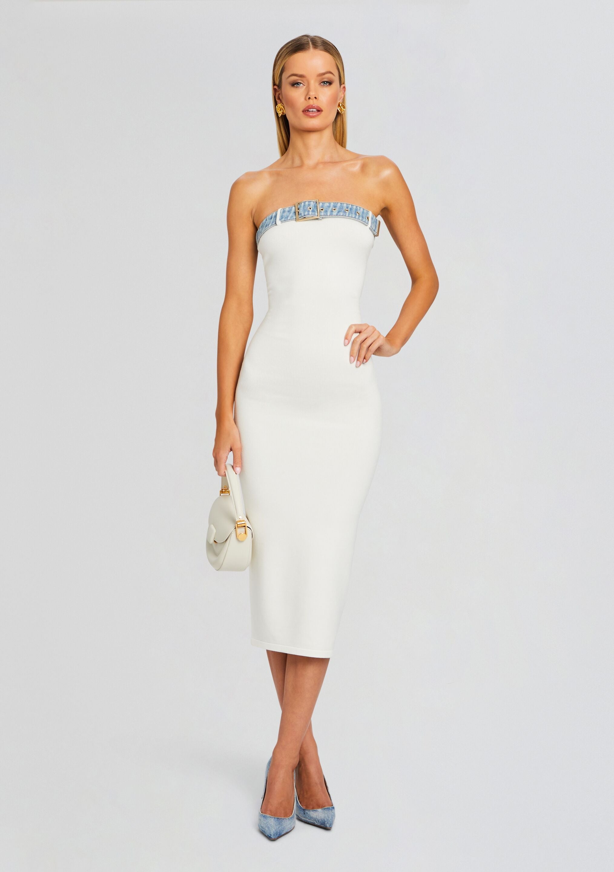 Blanche Knit Denim Dress