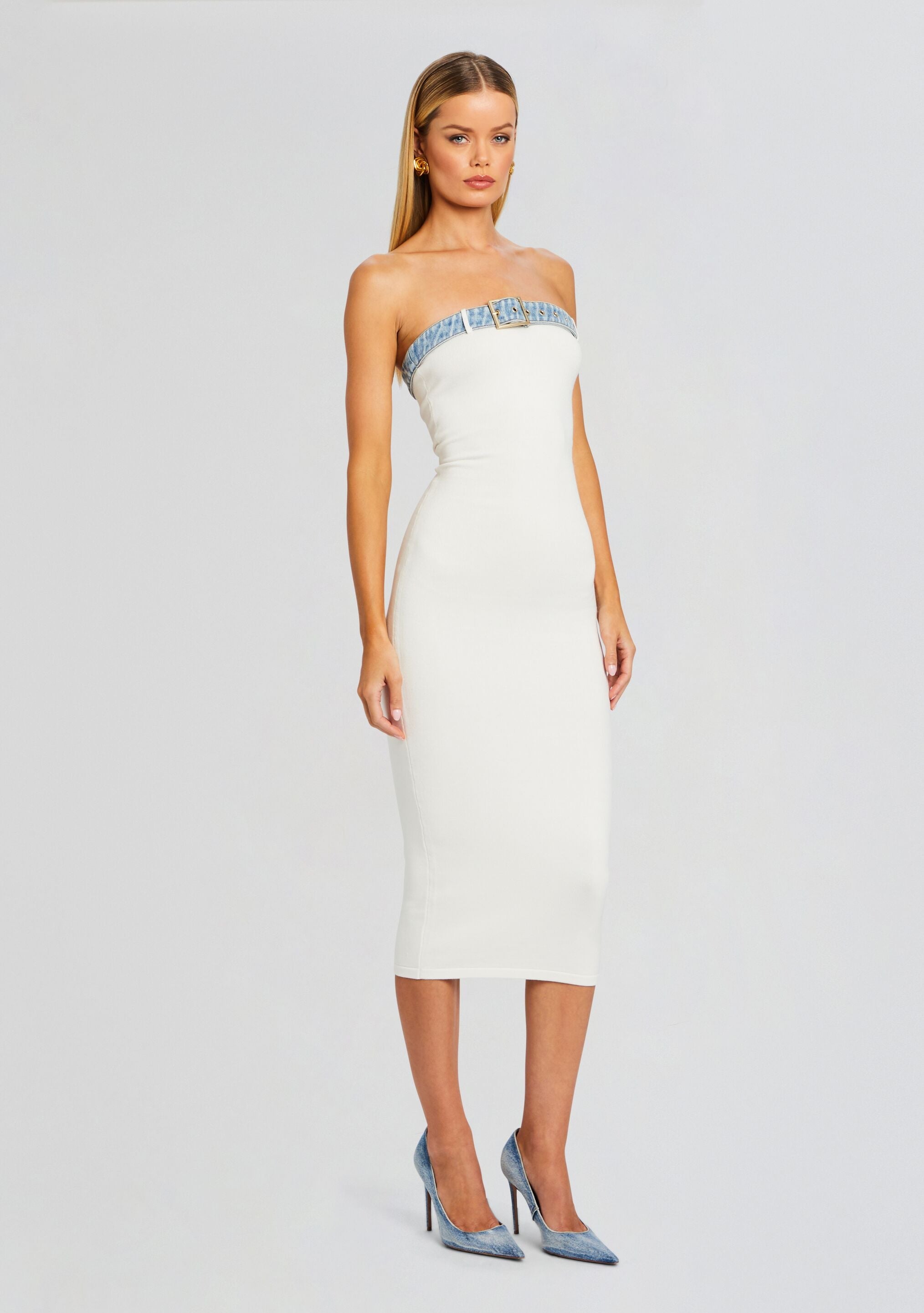 Blanche Knit Denim Dress