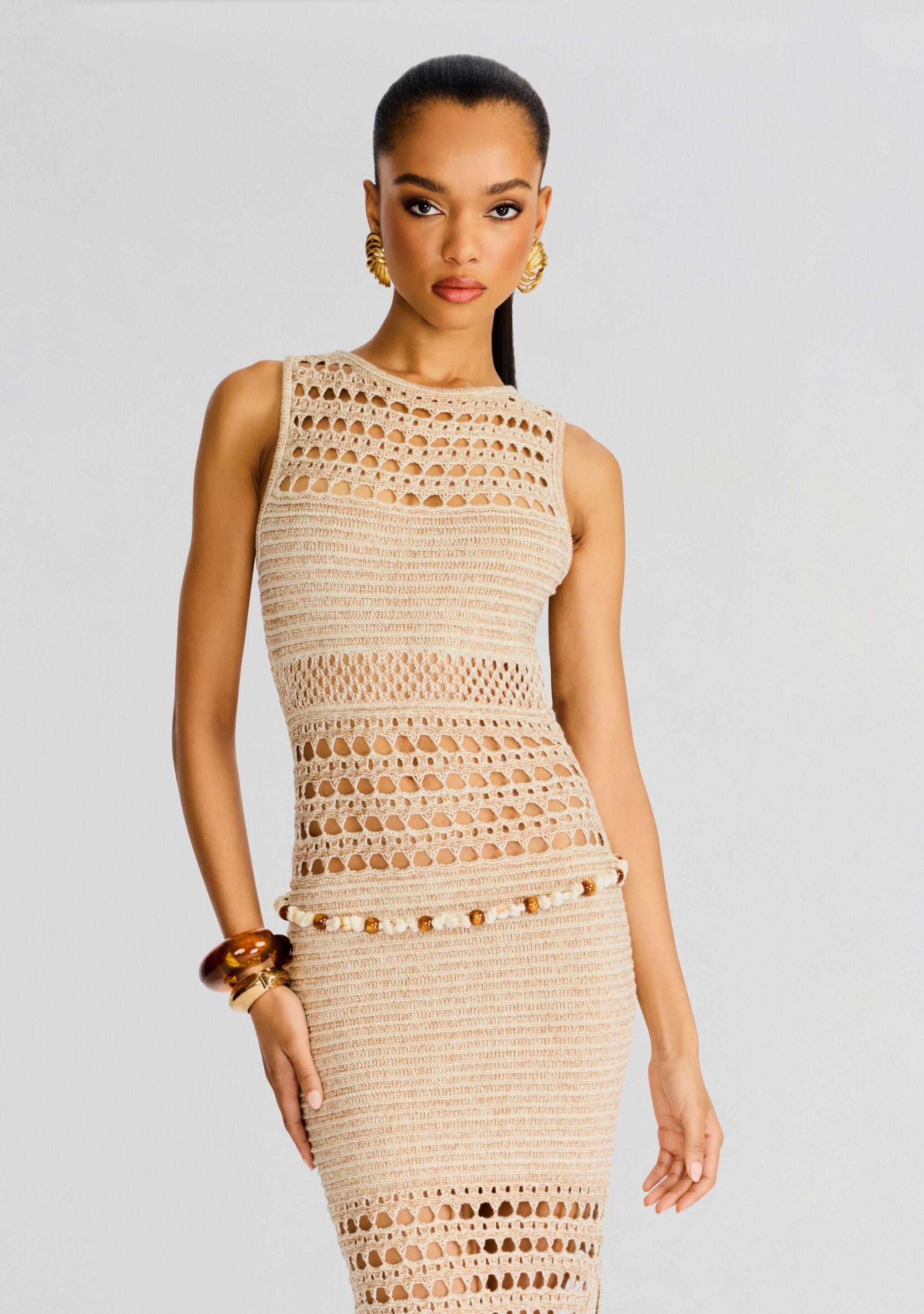 Kylan Knit Crochet Dress