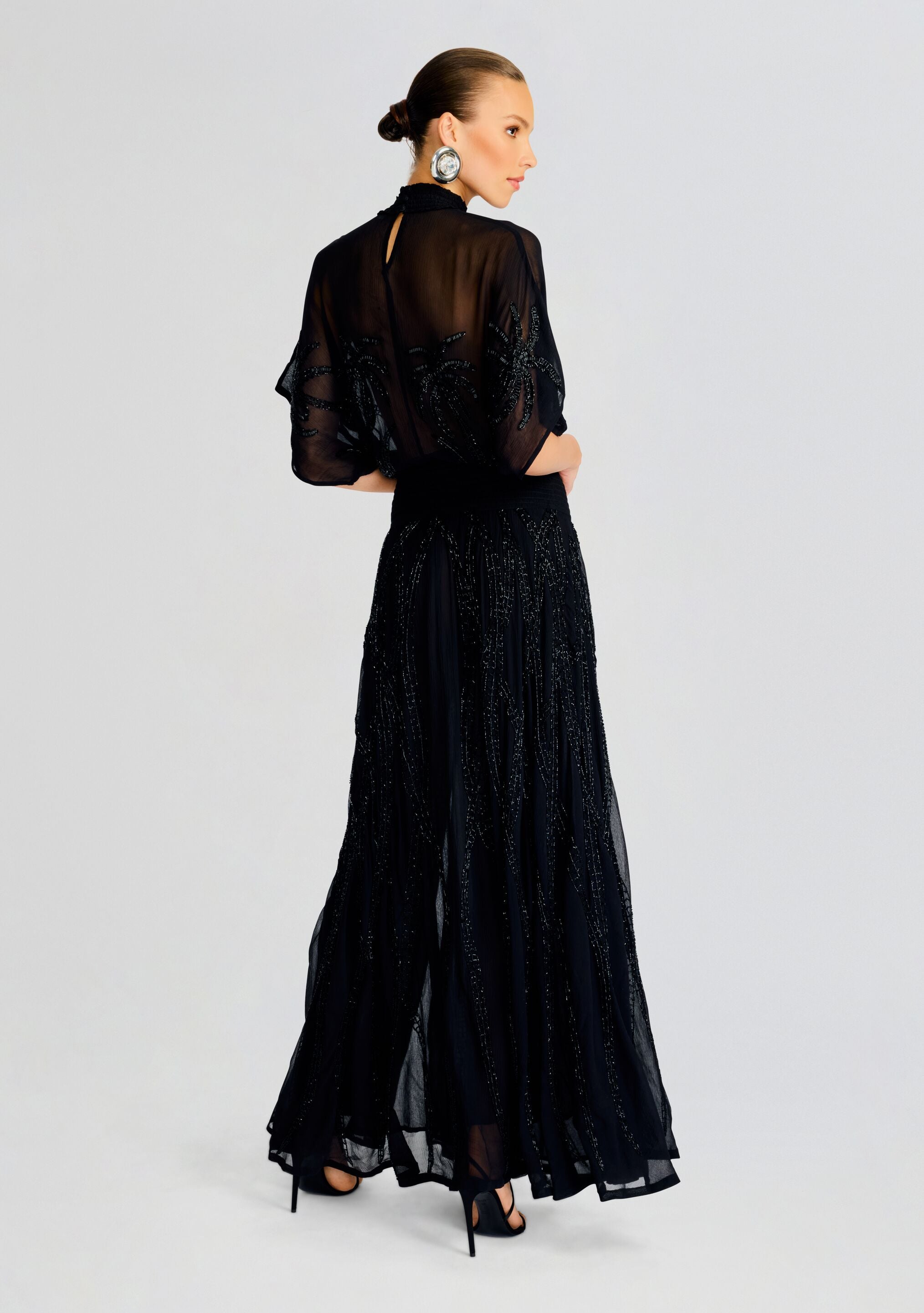 Nalina Embellished Silk Chiffon Dress