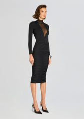 Priyanka Mesh V-Cut Midi Dress