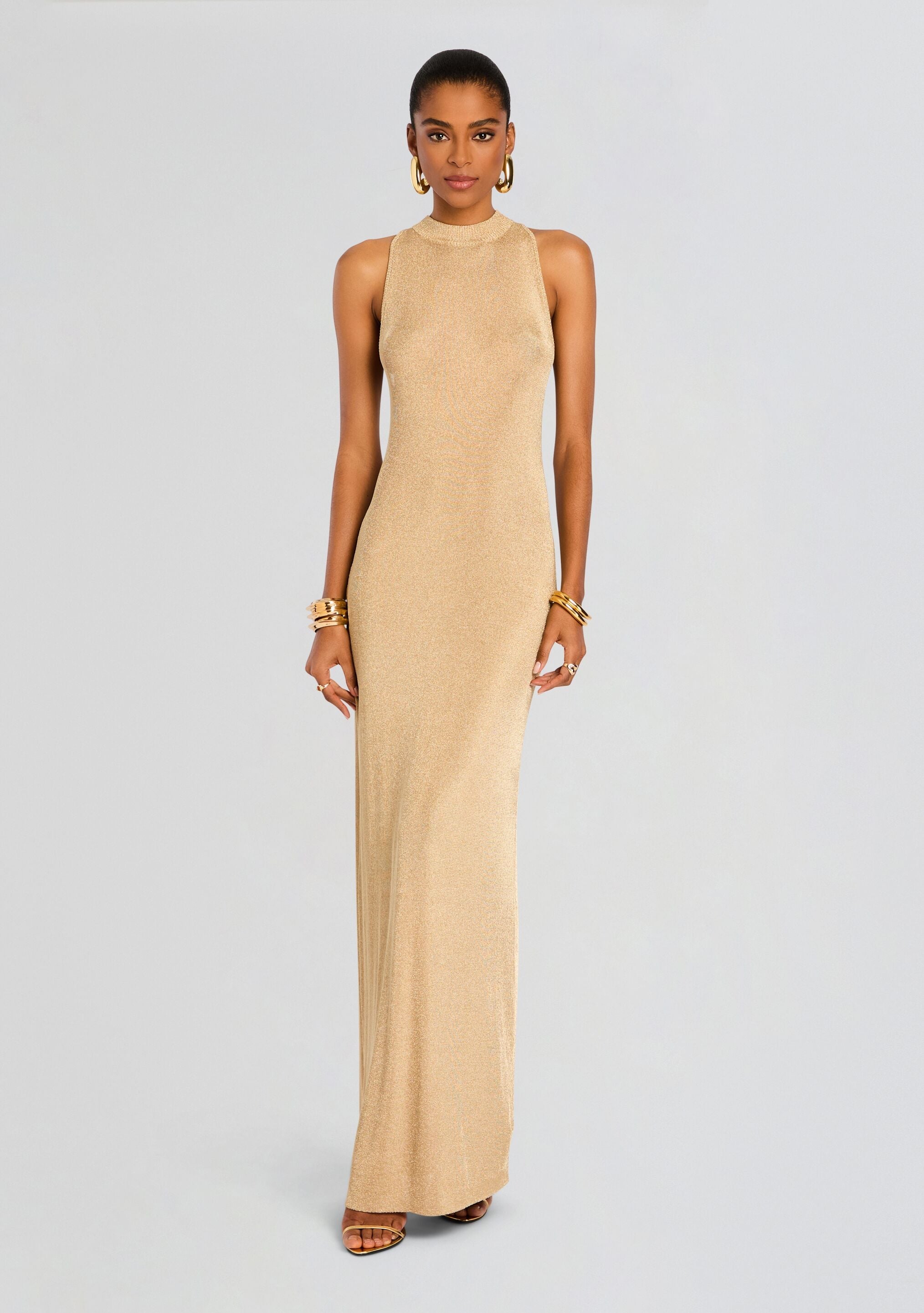 Henne Metallic Knit Maxi Dress