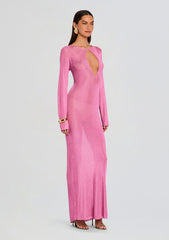 Carmel Metallic Knit Maxi Dress