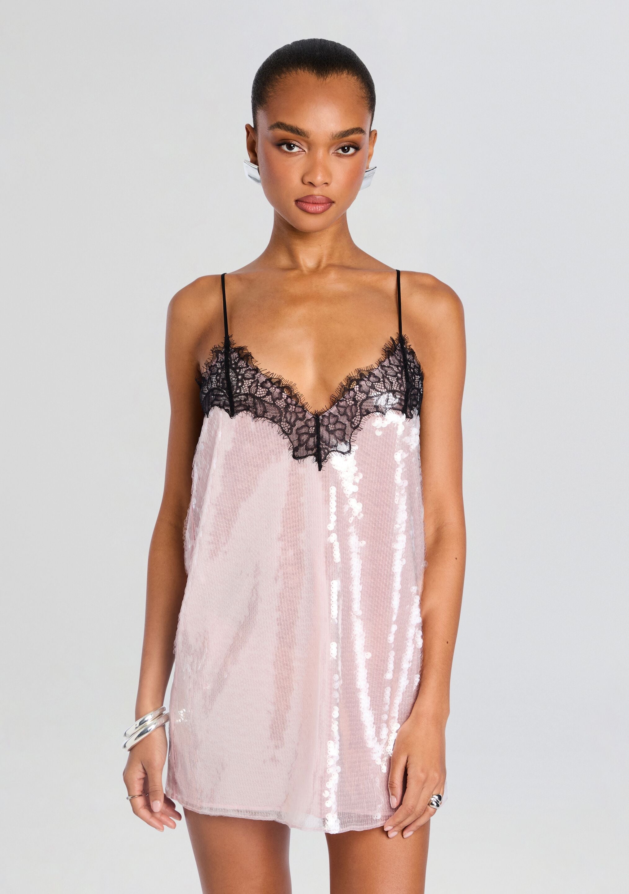 Olive Sequin Lace Dress