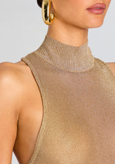 Gio Metallic Knit Mini Dress